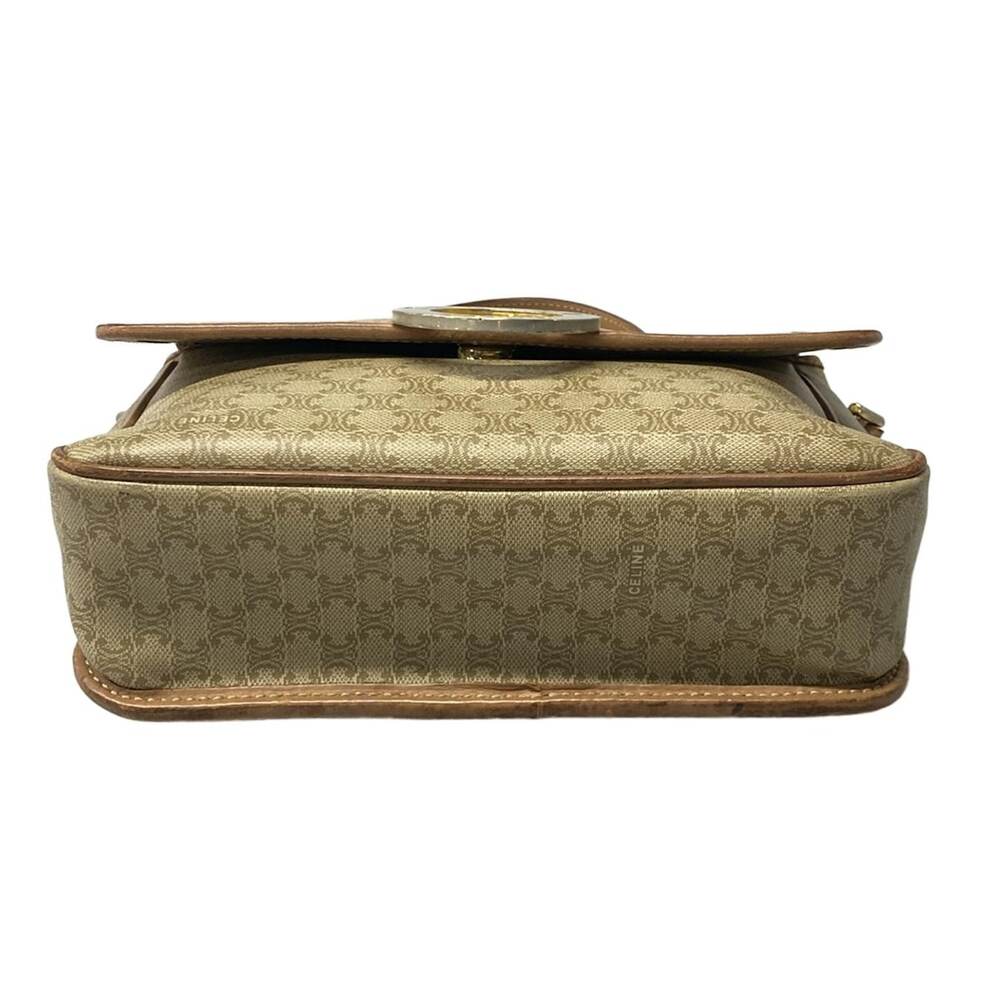 Celine Circle Logo/Macadam Shoulder Bag Khaki Cream Light Brown PVC Leather - Picture 5 of 11